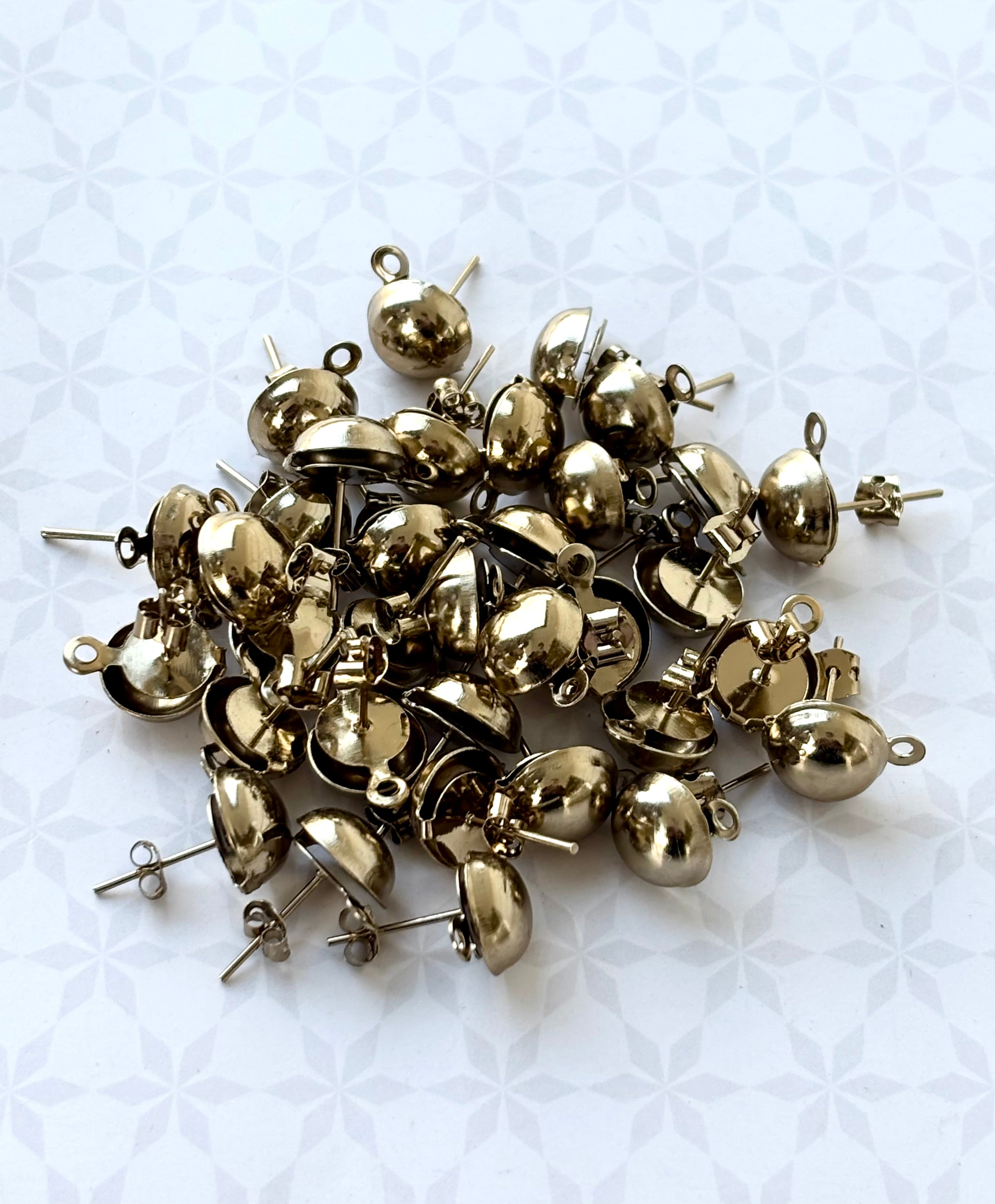 Mehandhi Color Stud Earring Bases with Loop