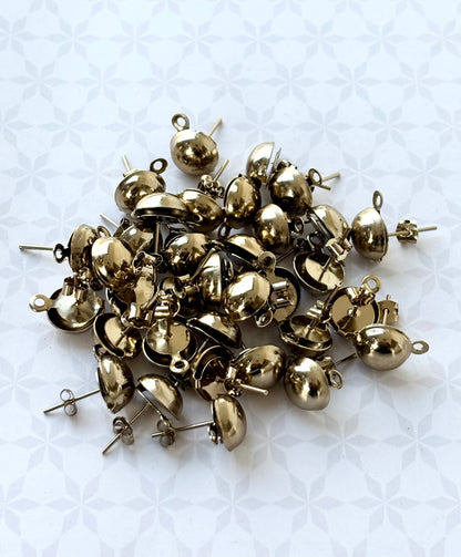 Mehandhi Color Stud Earring Bases with Loop