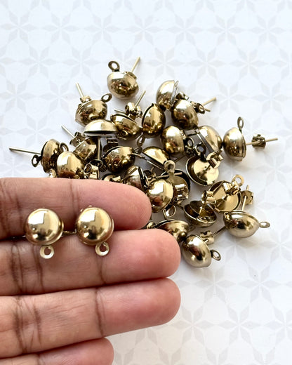 Mehandhi Color Stud Earring Bases with Loop