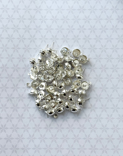 Silver Color Stud Earring Bases with Loop