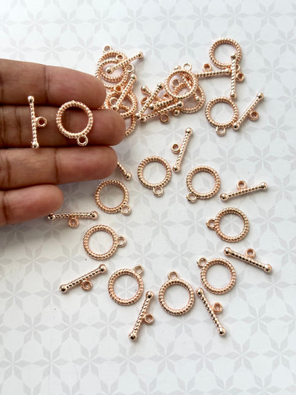 Decorative Rose Gold Toggle Clasps