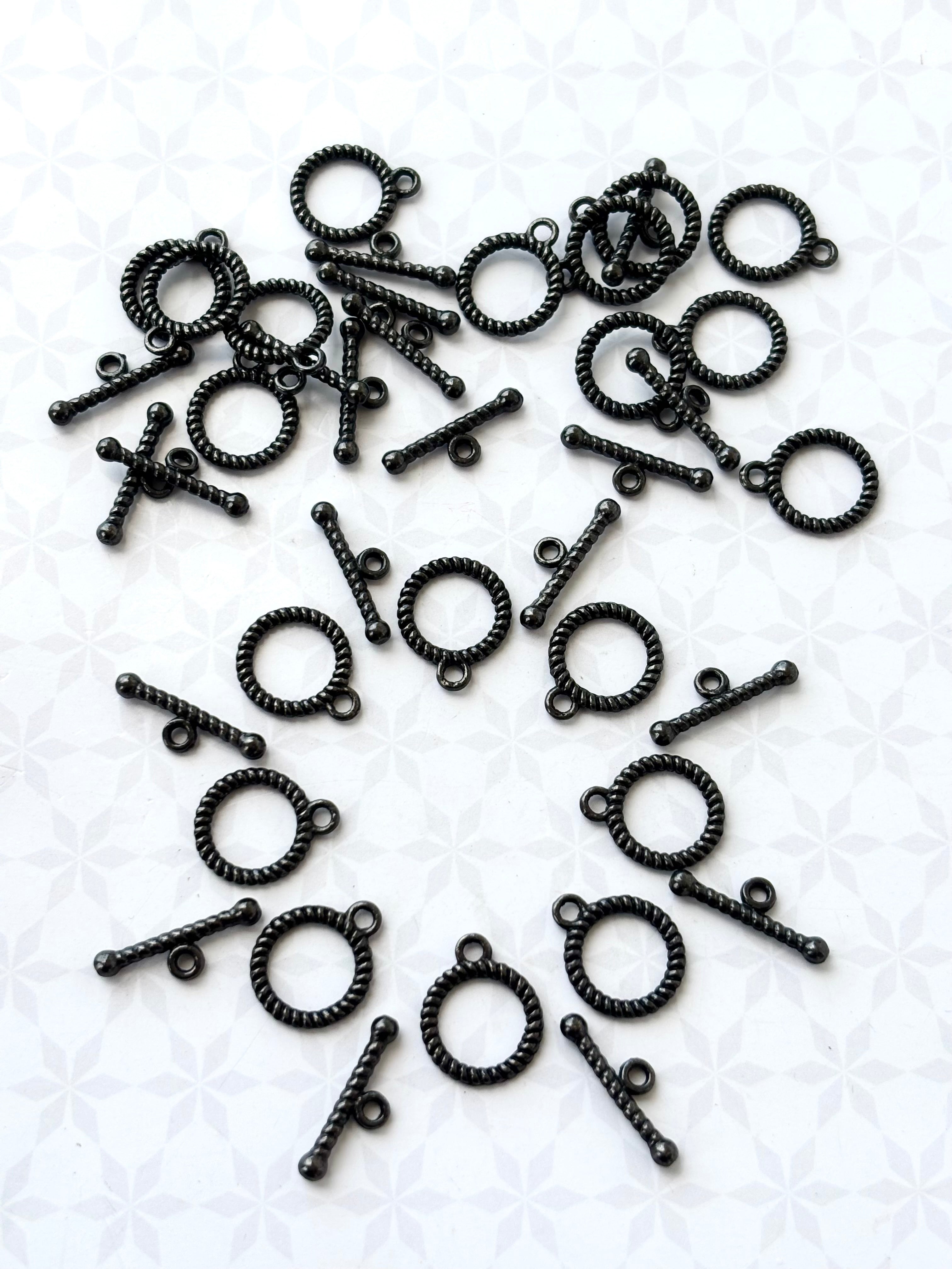 Decorative Black Metal Toggle Clasps