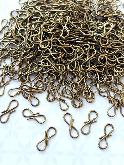 Antique Brass Jewelry S-Hook Clasps