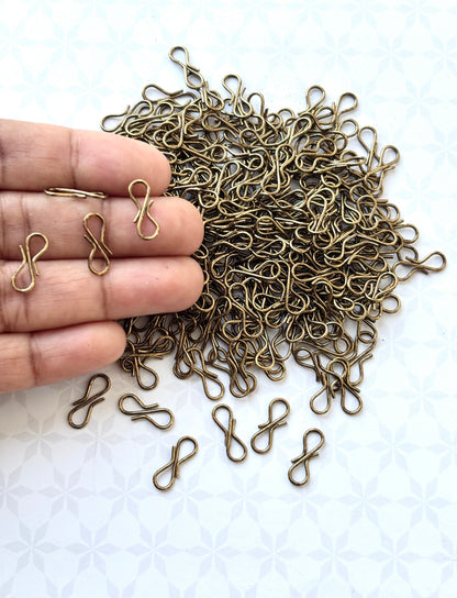 Antique Brass Jewelry S-Hook Clasps