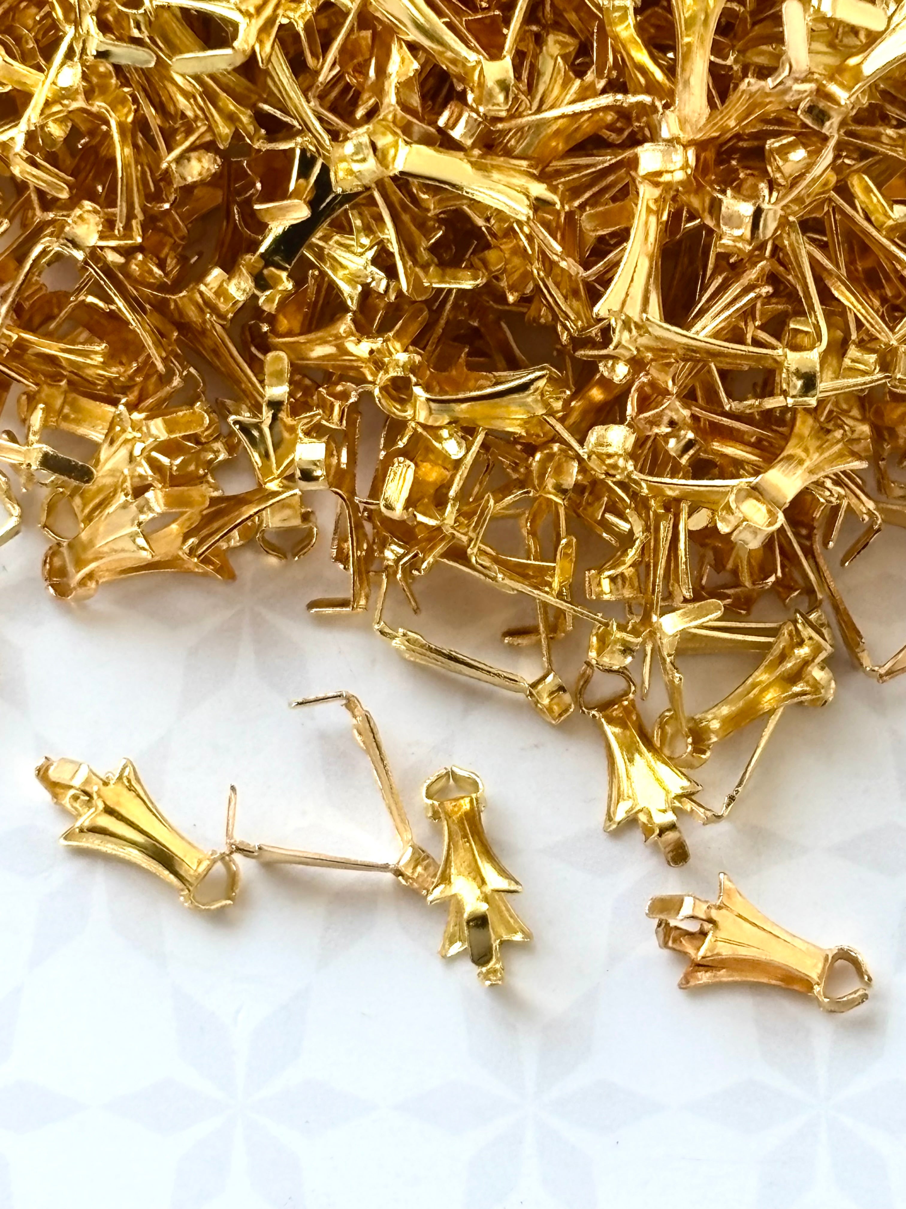 Gold Pendant Pinch Bails
