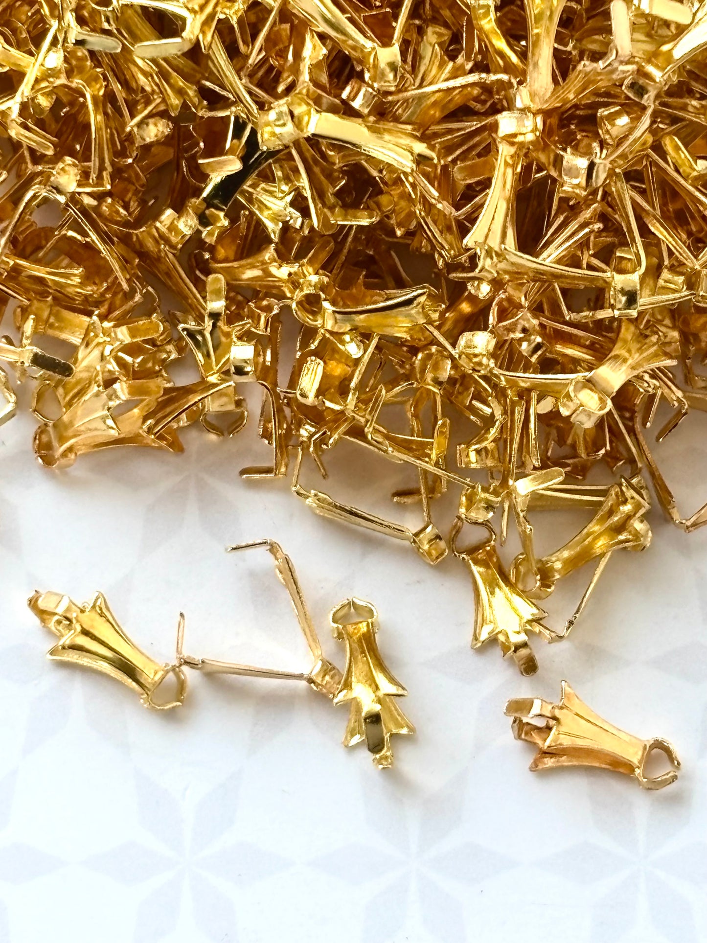 Gold Pendant Pinch Bails