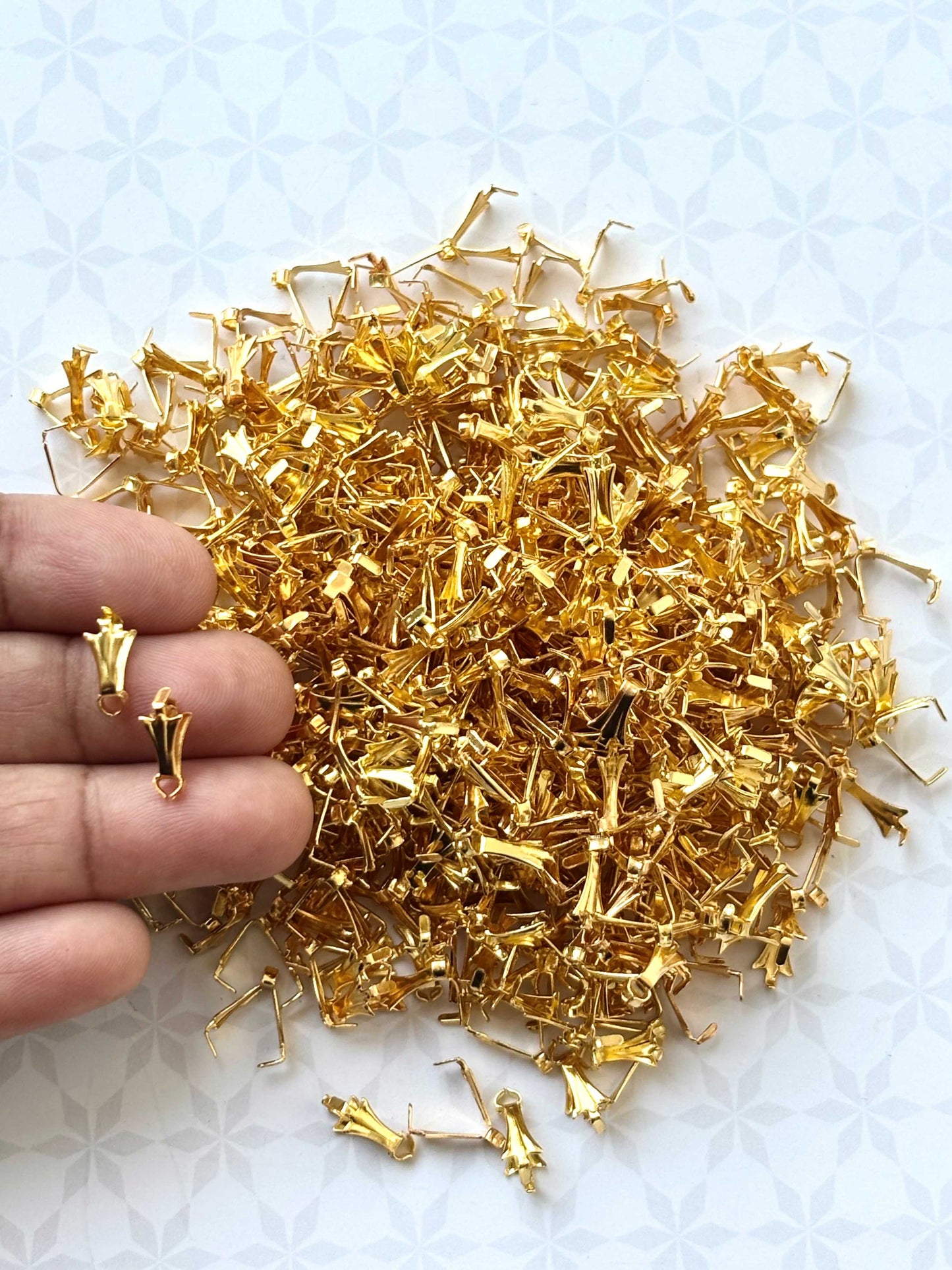 Gold Pendant Pinch Bails