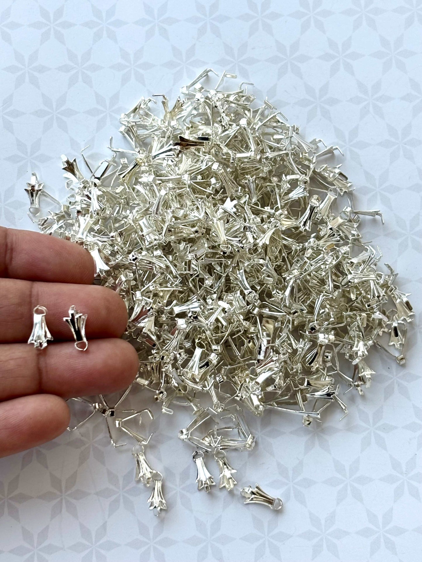 Silver Pendant Pinch Bails