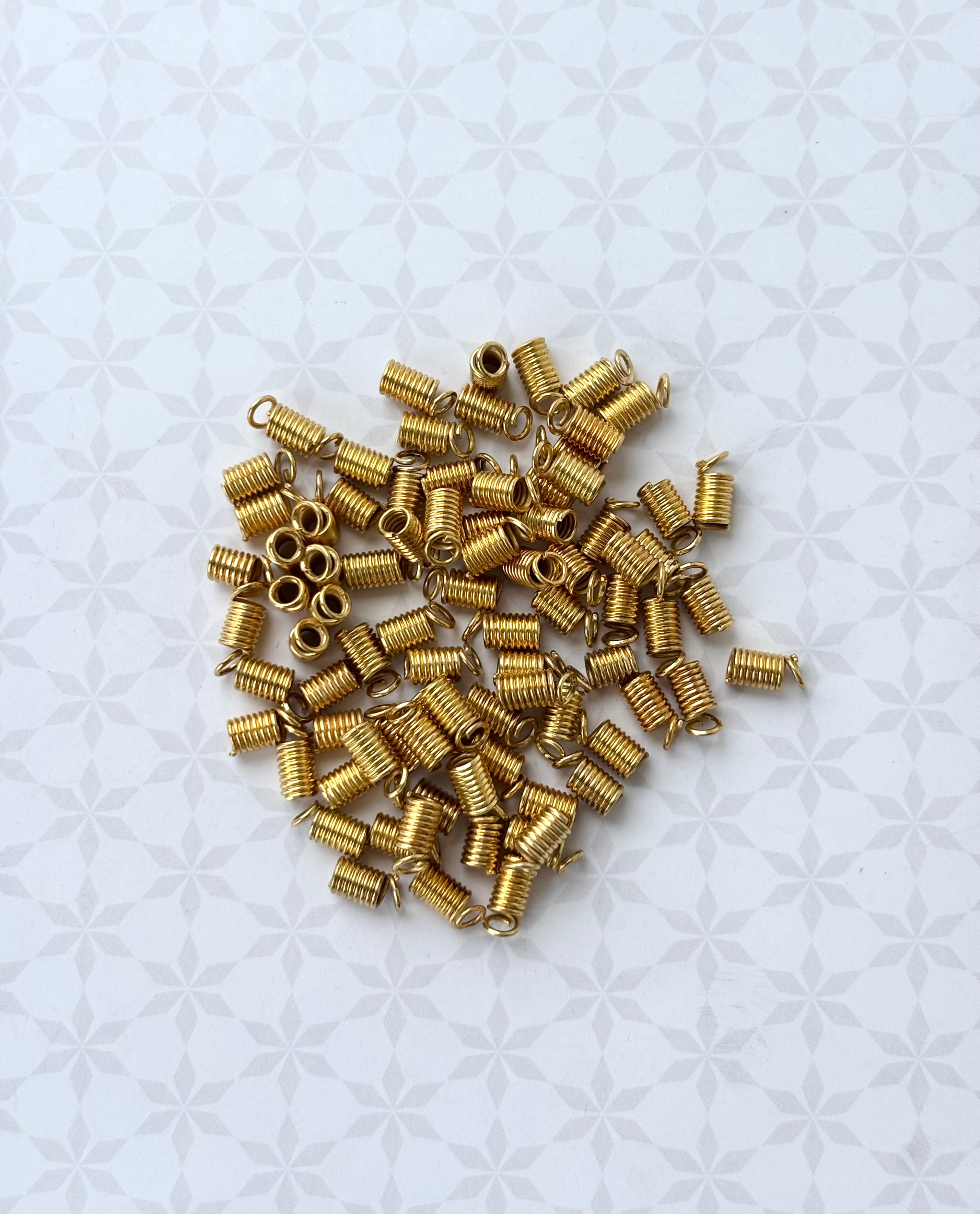 Gold Coil Cord End Caps