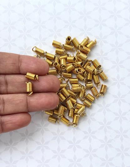 Gold Coil Cord End Caps