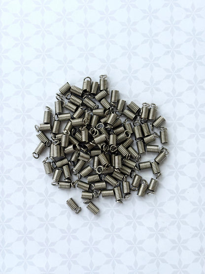 Rhodium Coil Cord End Caps