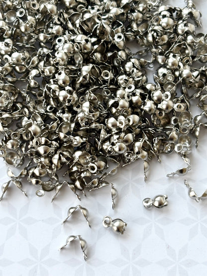 Silver Knot Cover Clamshell Bead Tips