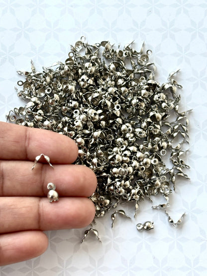 Silver Knot Cover Clamshell Bead Tips