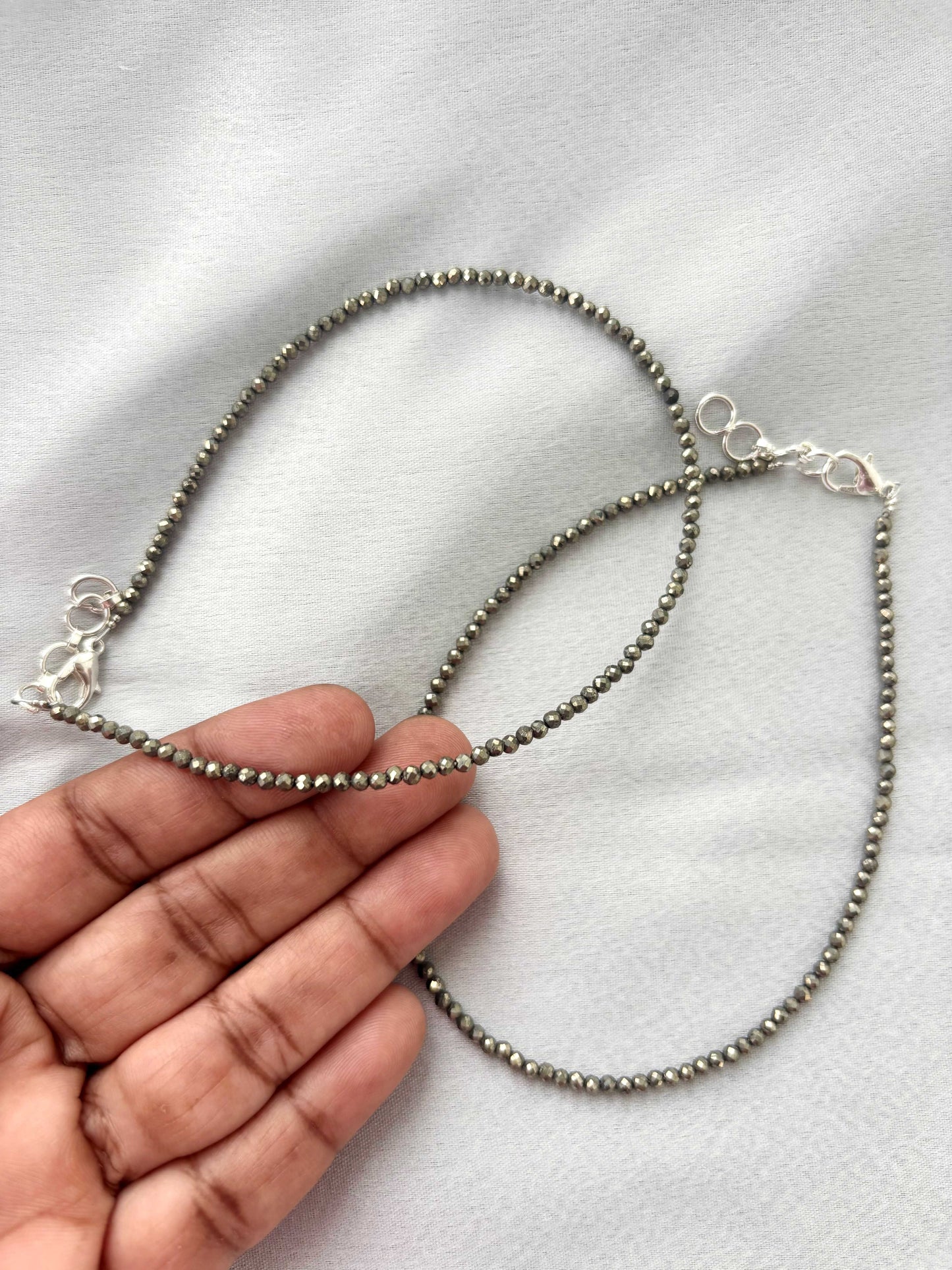 Natural Pyrite Stone Anklets 9.5 Inches
