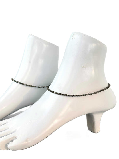 Natural Pyrite Stone Anklets 11 Inches