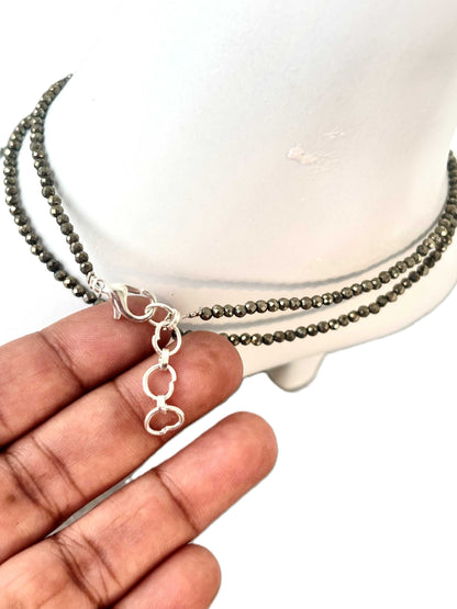 Natural Pyrite Stone Anklets 10 Inches