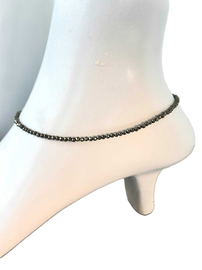 Natural Pyrite Stone Anklets 9.5 Inches