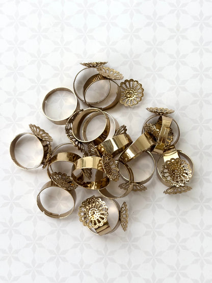 Mehandhi Floral Adjustable Ring Bases