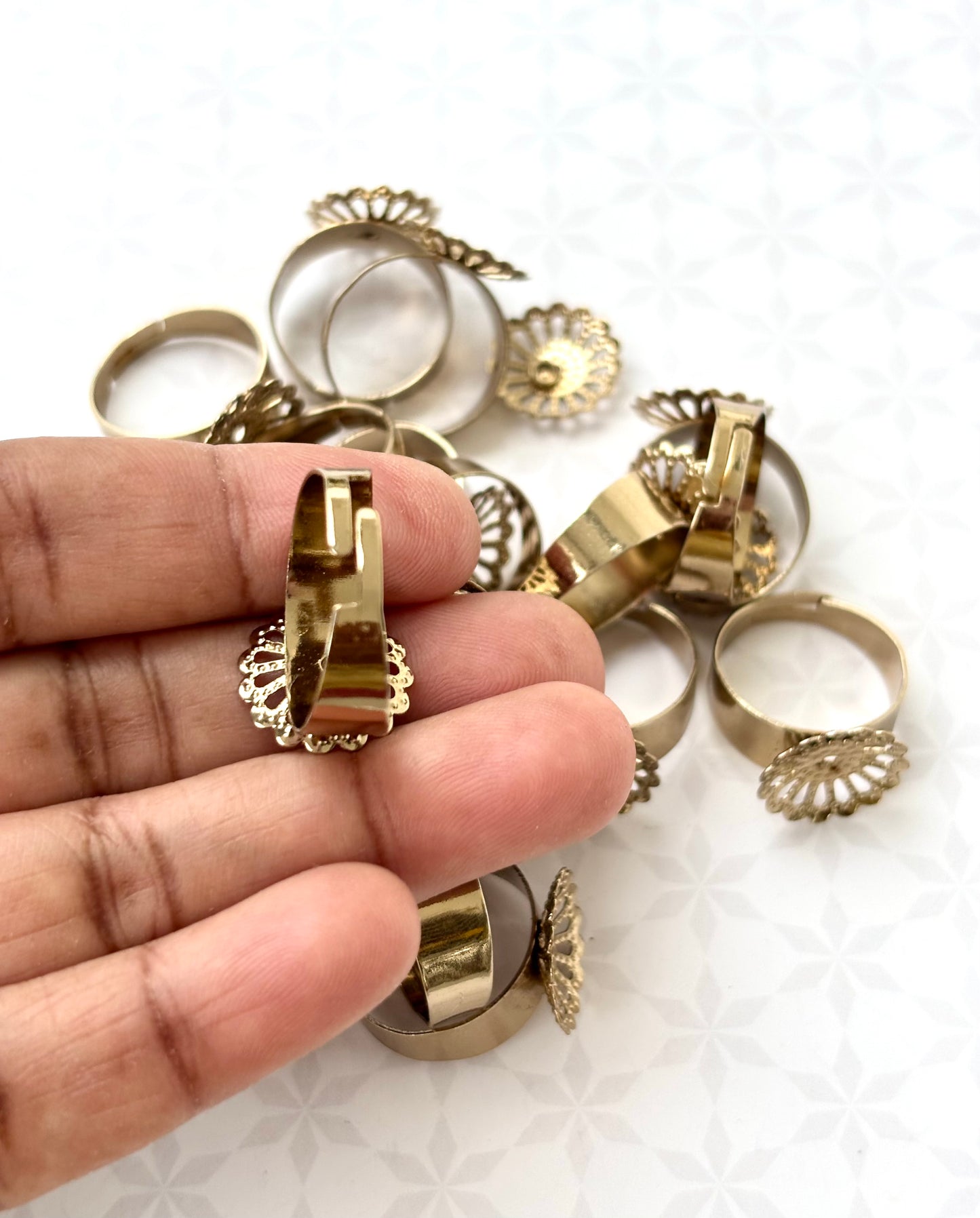 Mehandhi Floral Adjustable Ring Bases