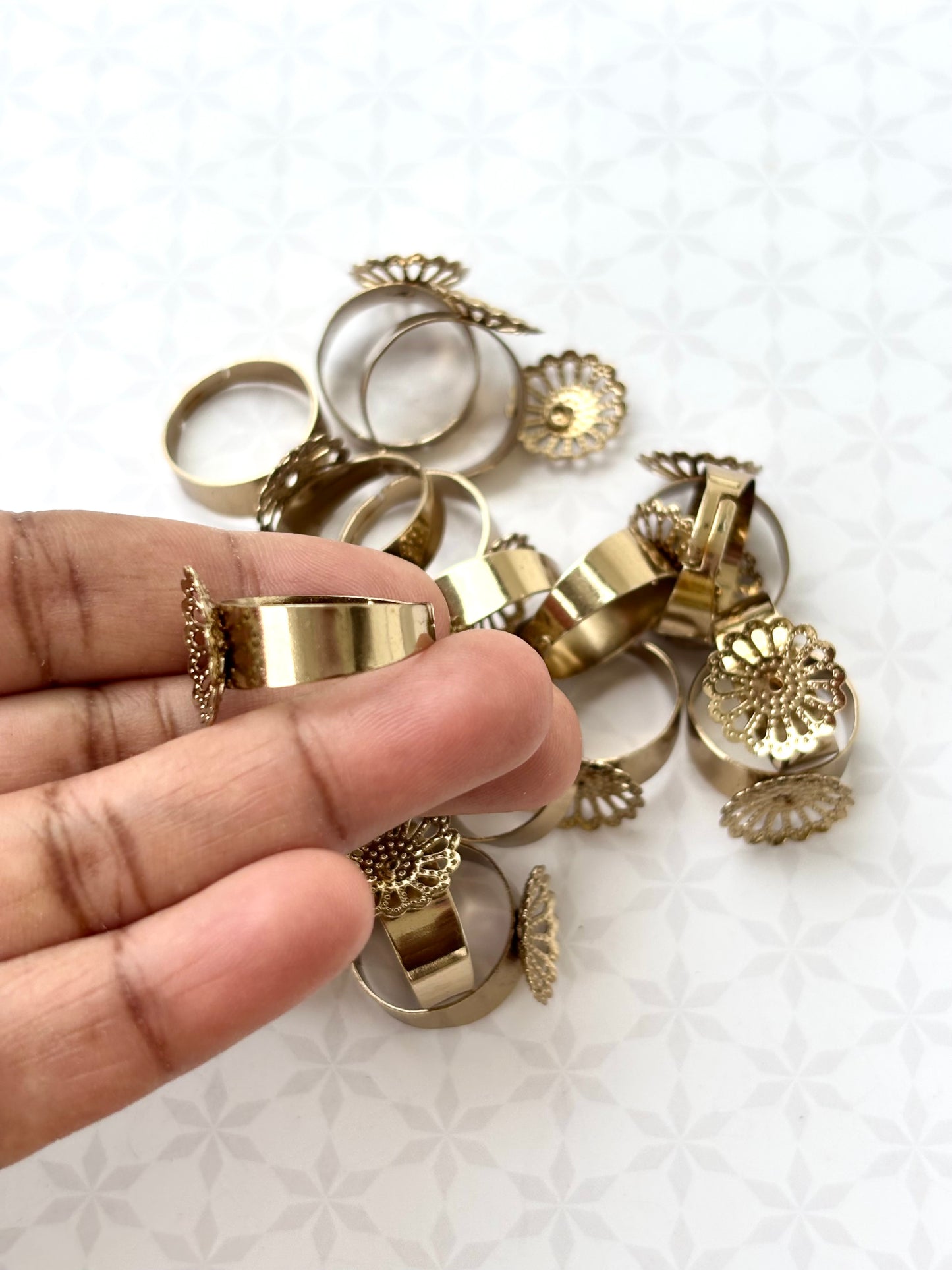 Mehandhi Floral Adjustable Ring Bases