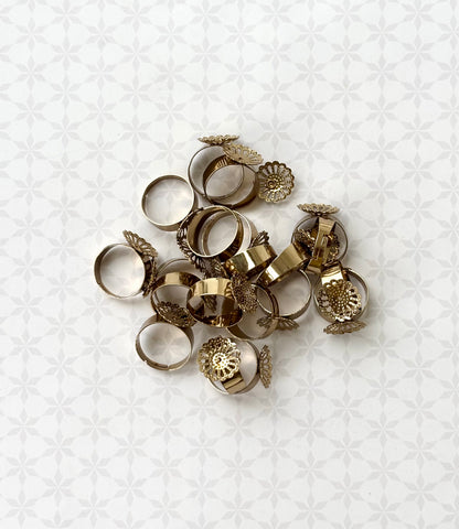 Mehandhi Floral Adjustable Ring Bases