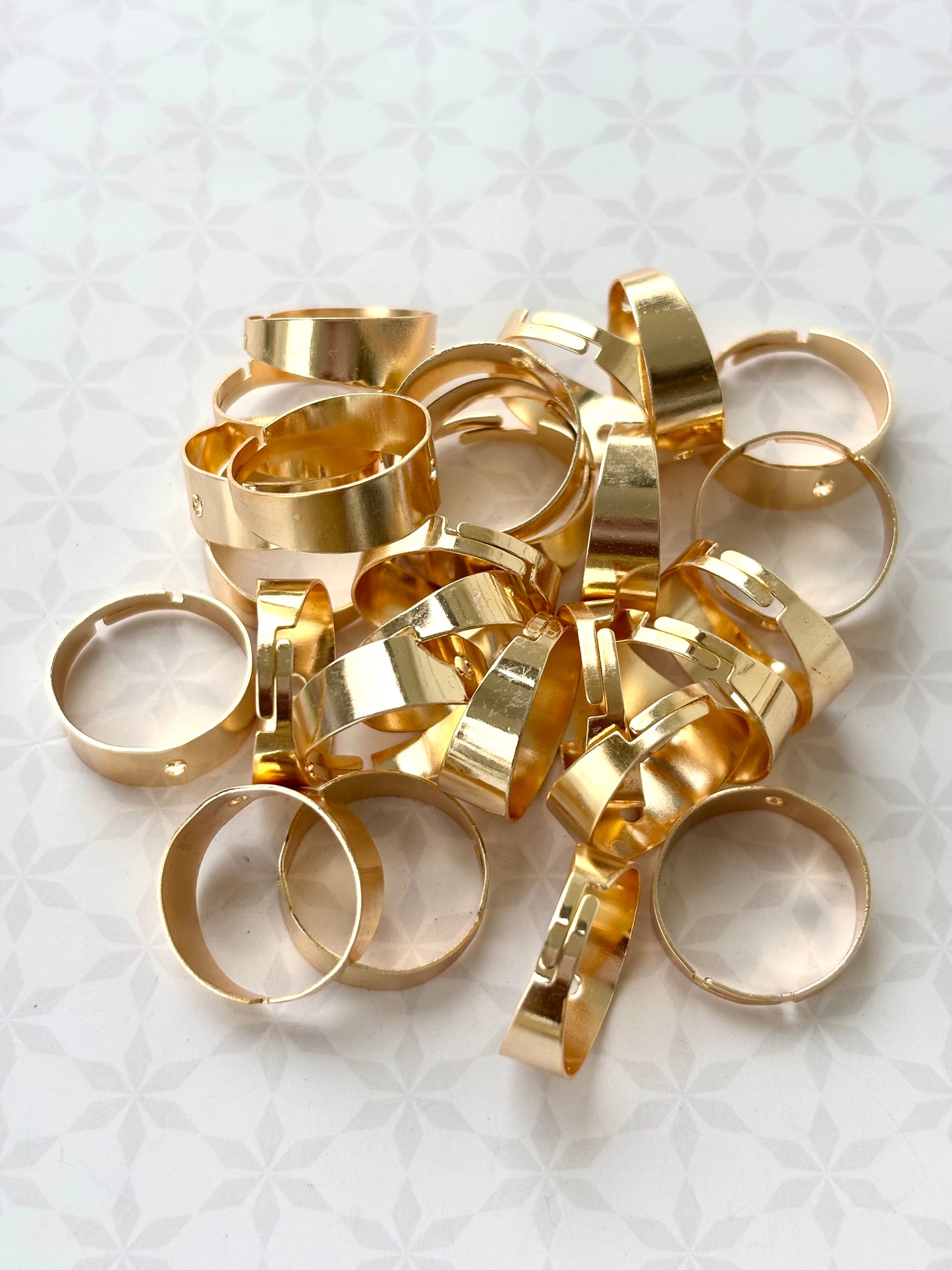 Gold Plated Wide Adjustable Ring Base