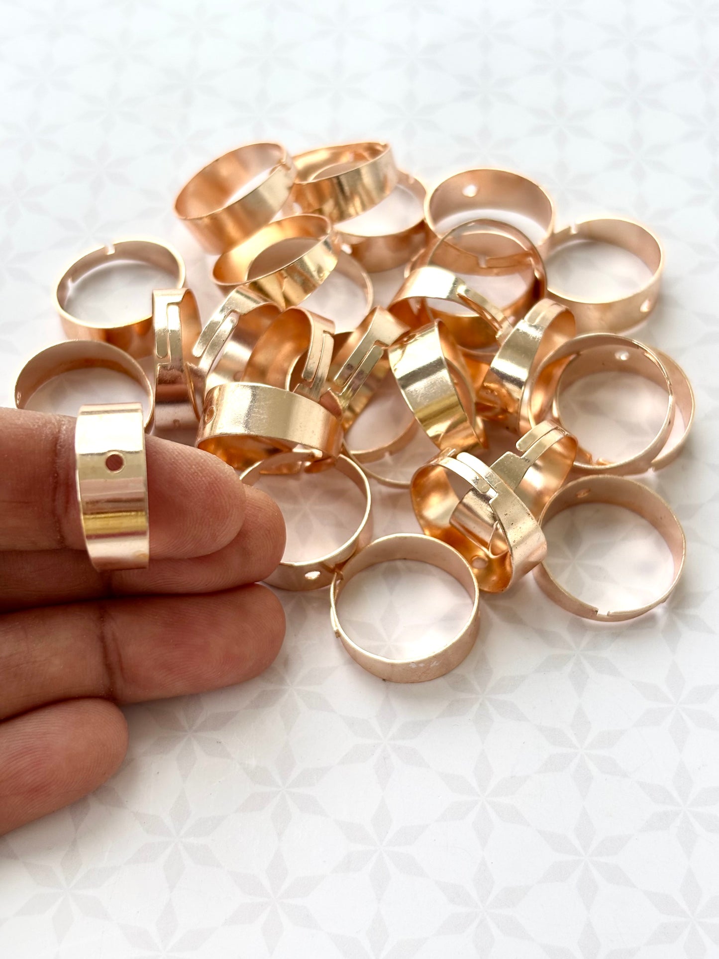 Rose Gold Plated Wide Adjustable Ring Base