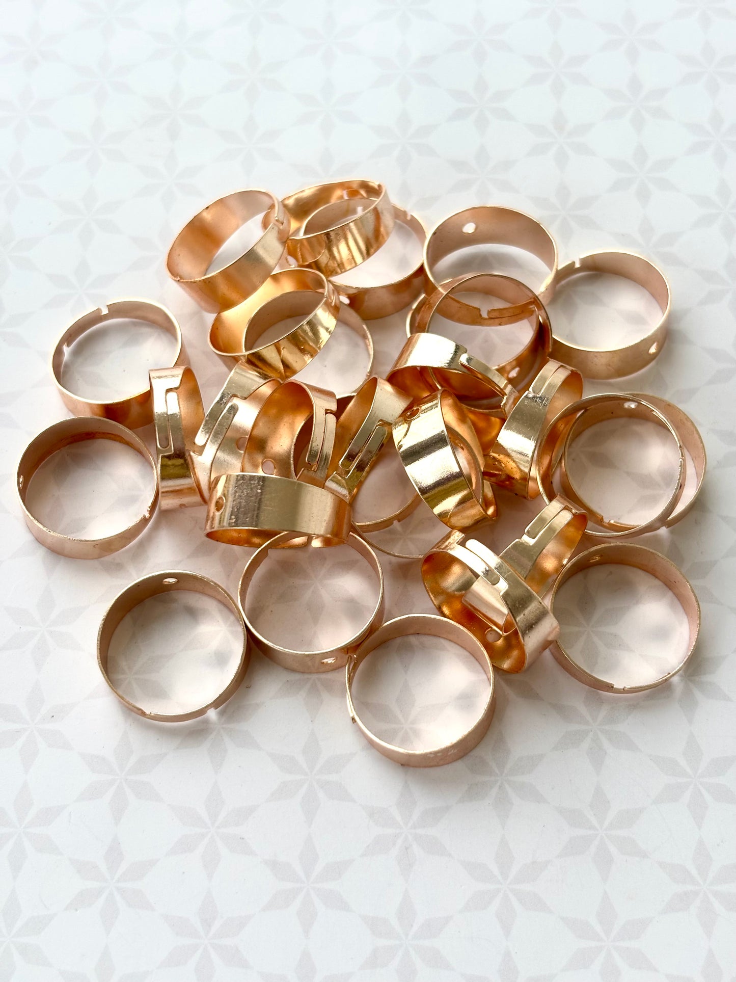 Rose Gold Plated Wide Adjustable Ring Base