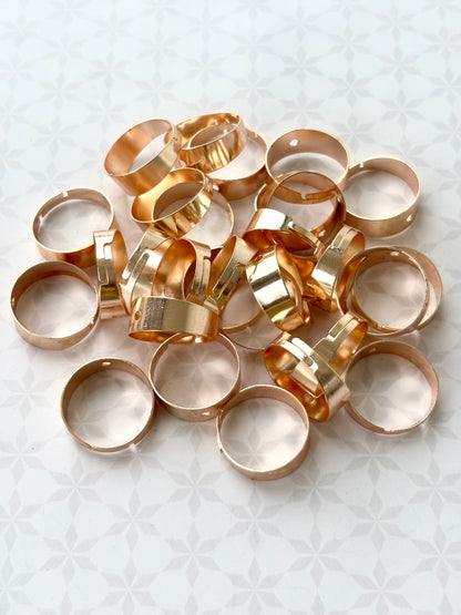Rose Gold Plated Wide Adjustable Ring Base