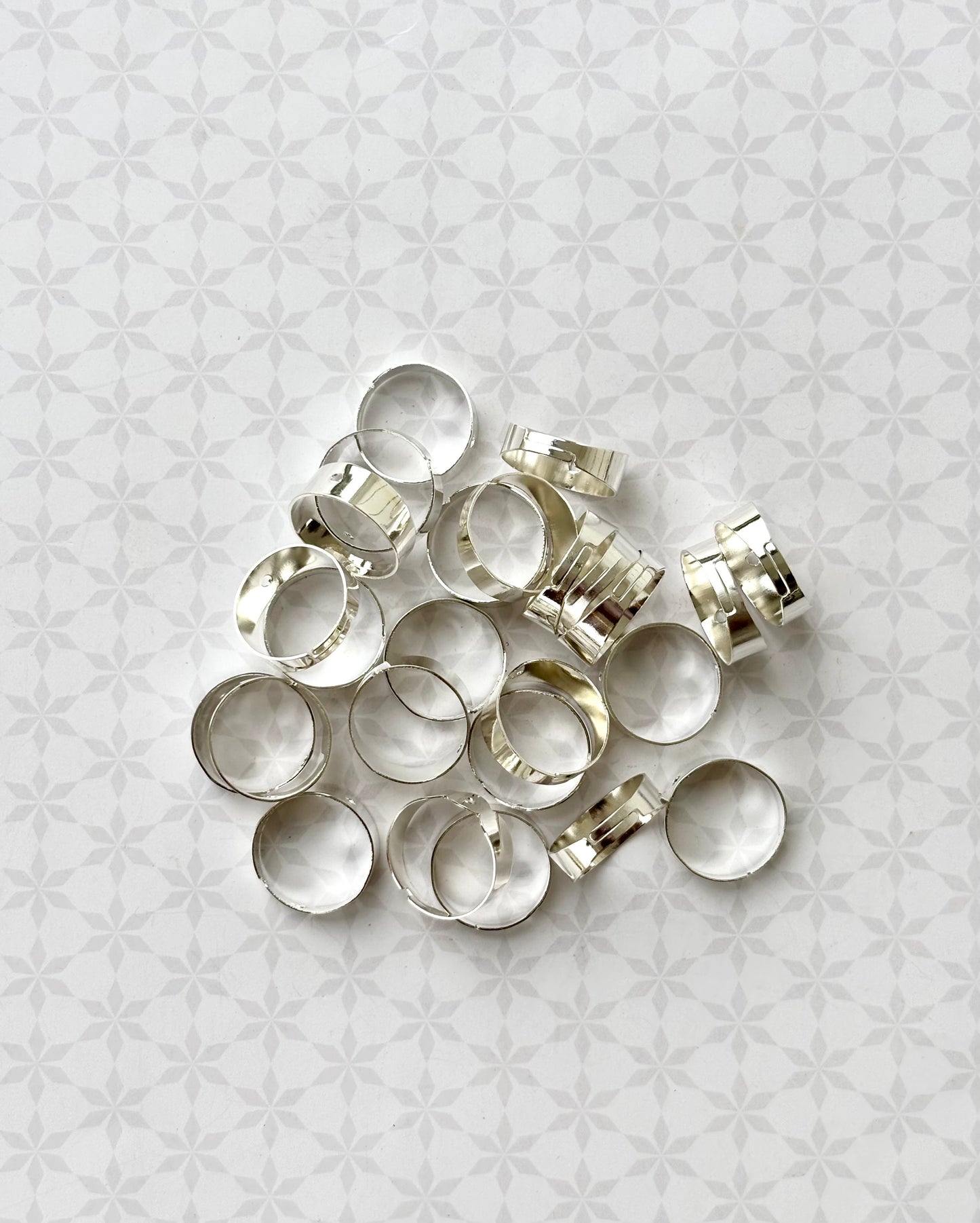 Silver Plated Wide Adjustable Ring Base
