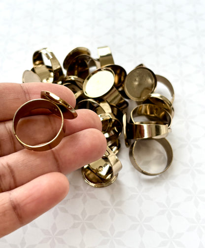 Mehandhi Color Round Bezel Adjustable Ring Bases