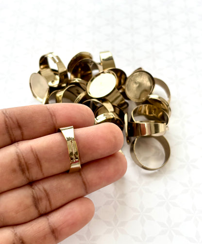 Mehandhi Color Round Bezel Adjustable Ring Bases