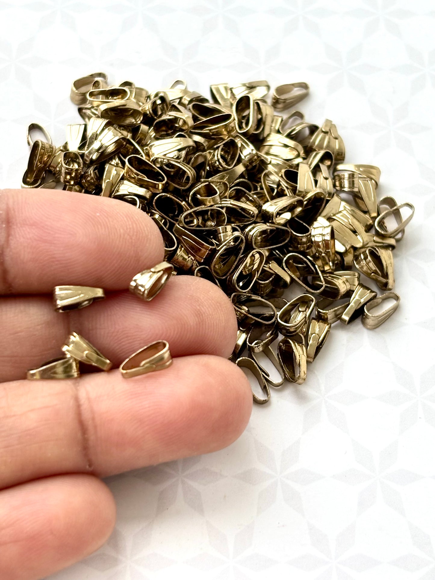 Antique Gold Plated Pinch Pendant Bails