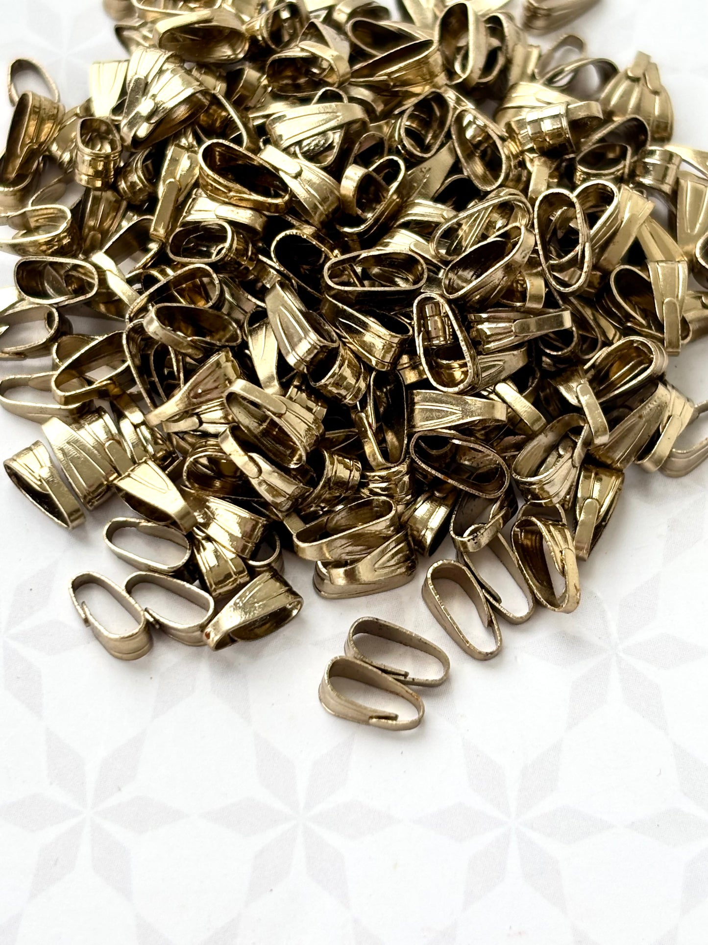 Antique Gold Plated Pinch Pendant Bails