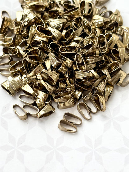 Antique Gold Plated Pinch Pendant Bails