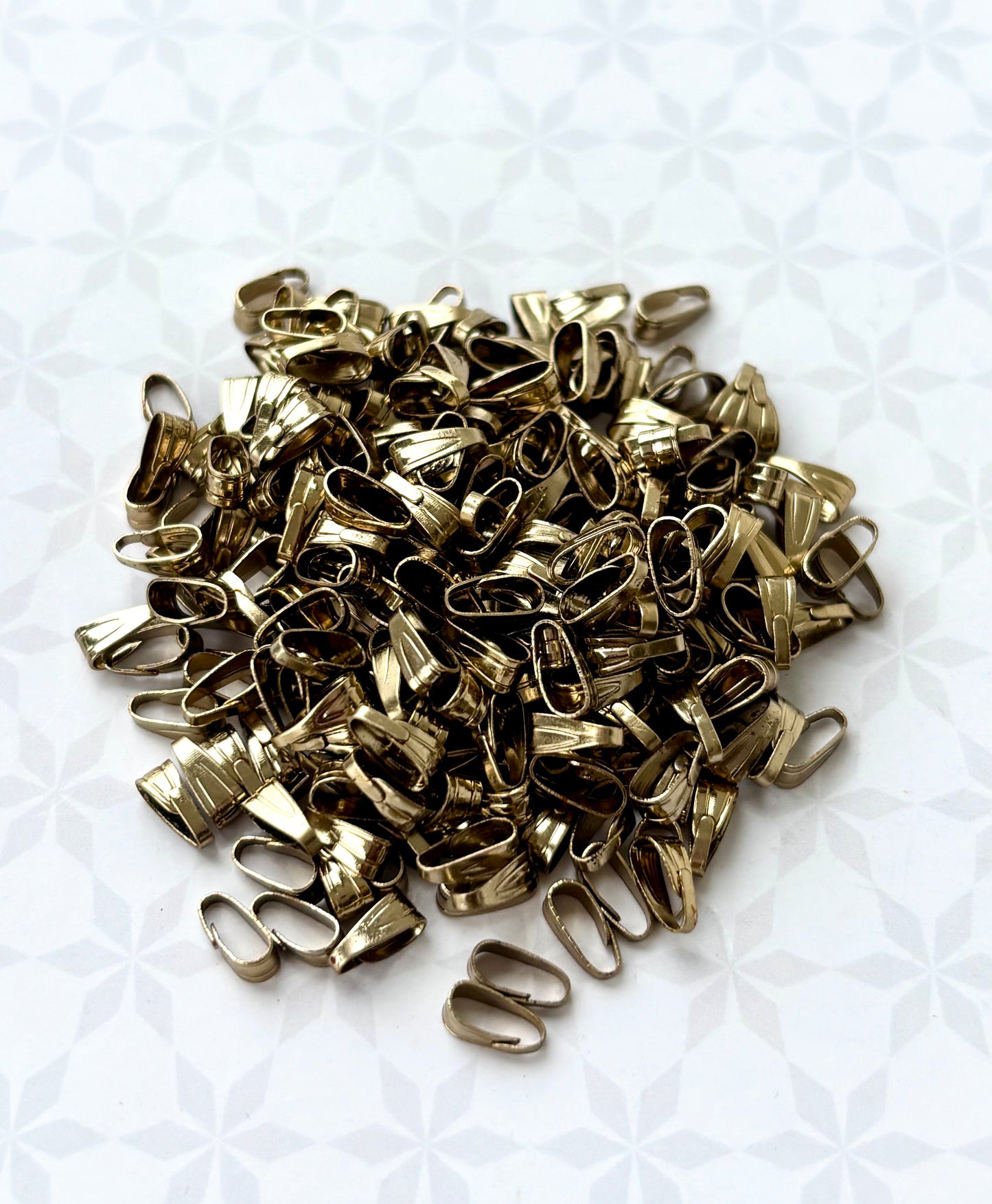 Antique Gold Plated Pinch Pendant Bails