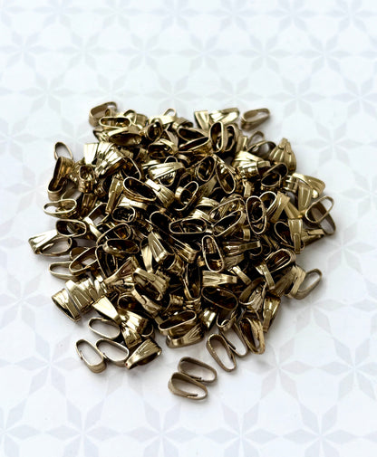 Antique Gold Plated Pinch Pendant Bails