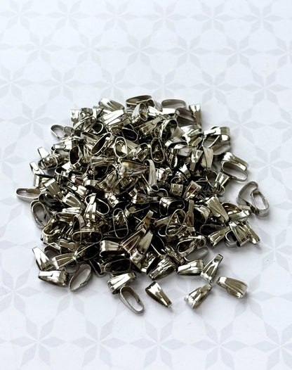 Rhodium Plated Pinch Pendant Bails
