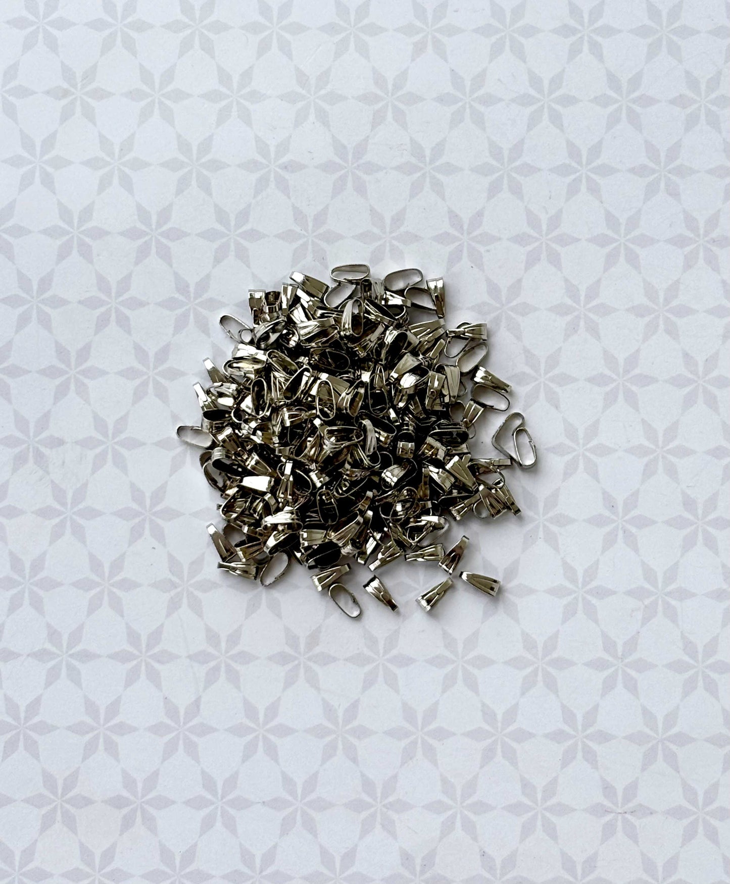 Rhodium Plated Pinch Pendant Bails