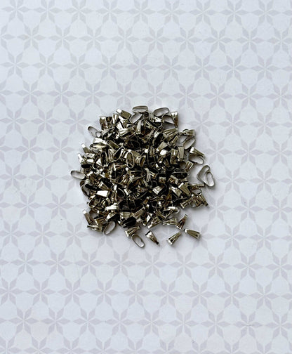 Rhodium Plated Pinch Pendant Bails