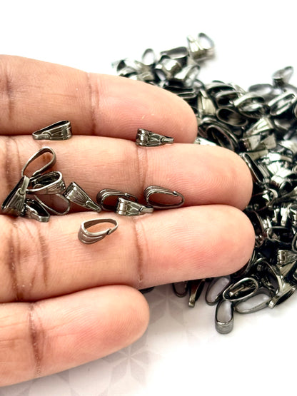 Black Metal Pinch Pendant Bails