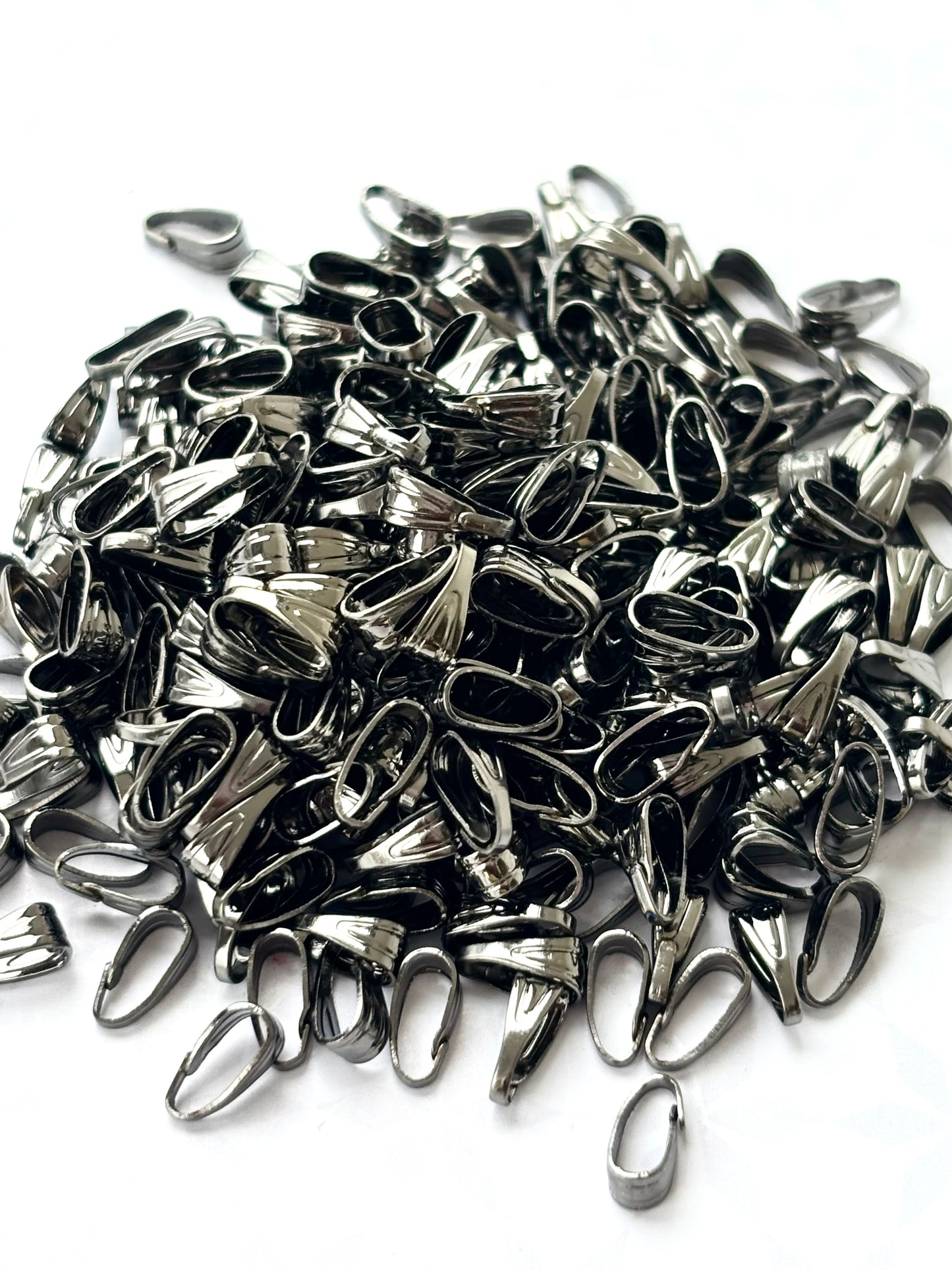 Black Metal Pinch Pendant Bails