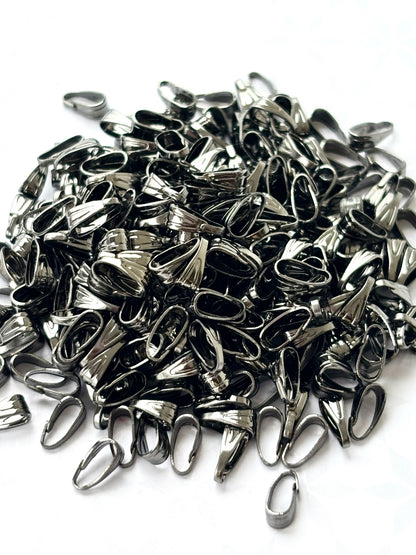 Black Metal Pinch Pendant Bails