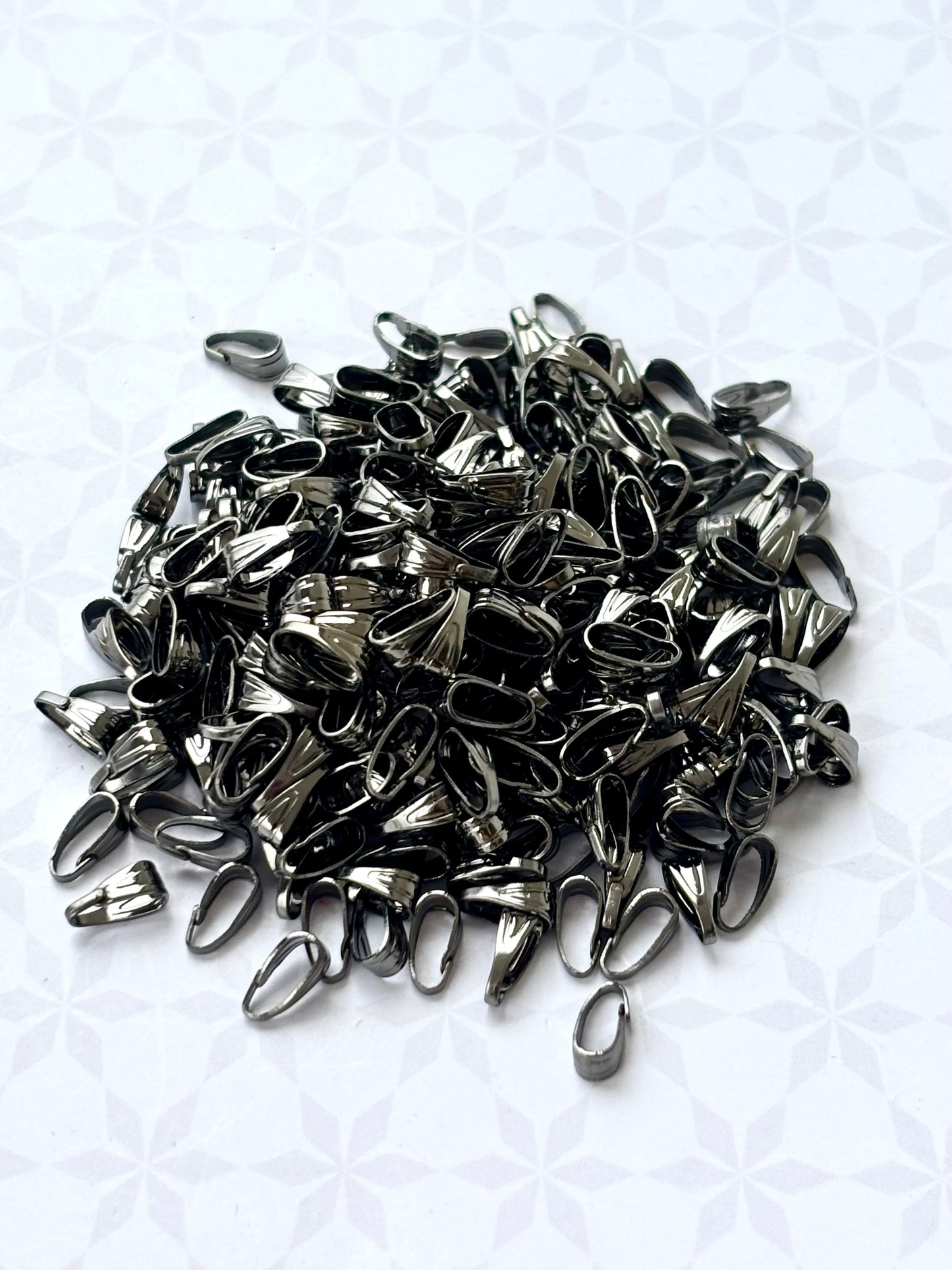 Black Metal Pinch Pendant Bails