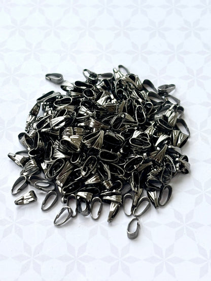 Black Metal Pinch Pendant Bails