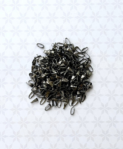 Black Metal Pinch Pendant Bails