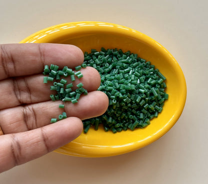 Bottle GreenTwo Cut Two Tone Beads