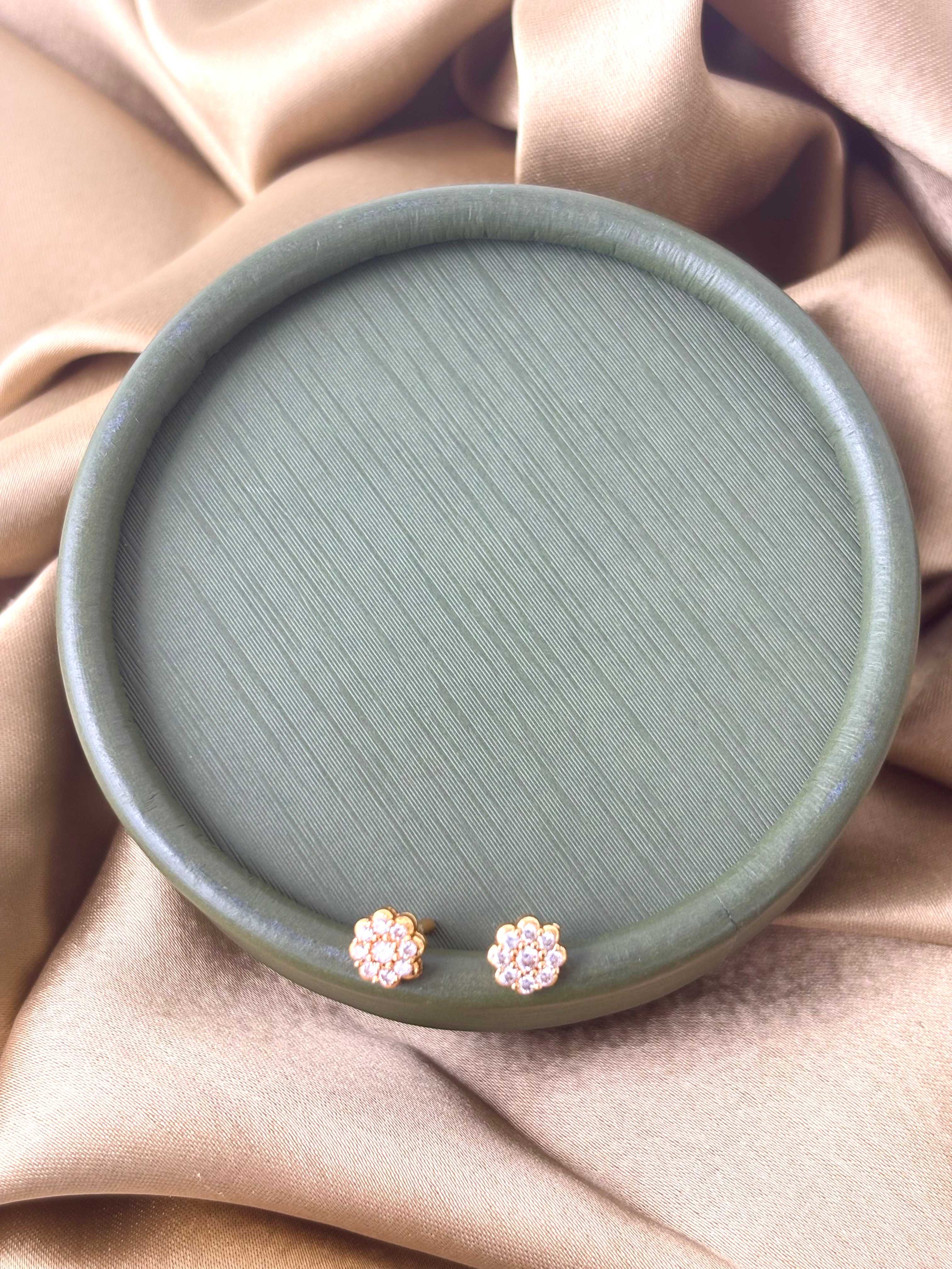 Gold Plated Tiny Floral Stud Earrings