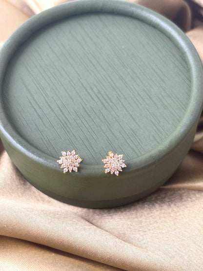 Gold Plated Snowflake Stud Earrings