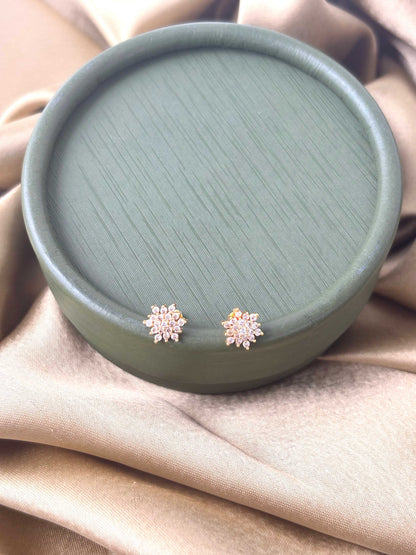 Gold Plated Snowflake Stud Earrings